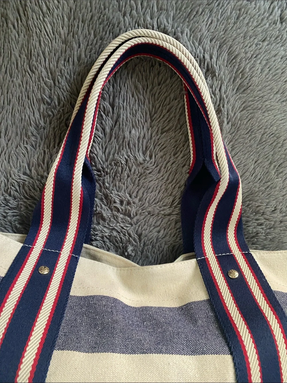 Tommy Hilfiger canvas tote bag weekender shopper stripe travel beach rugby large